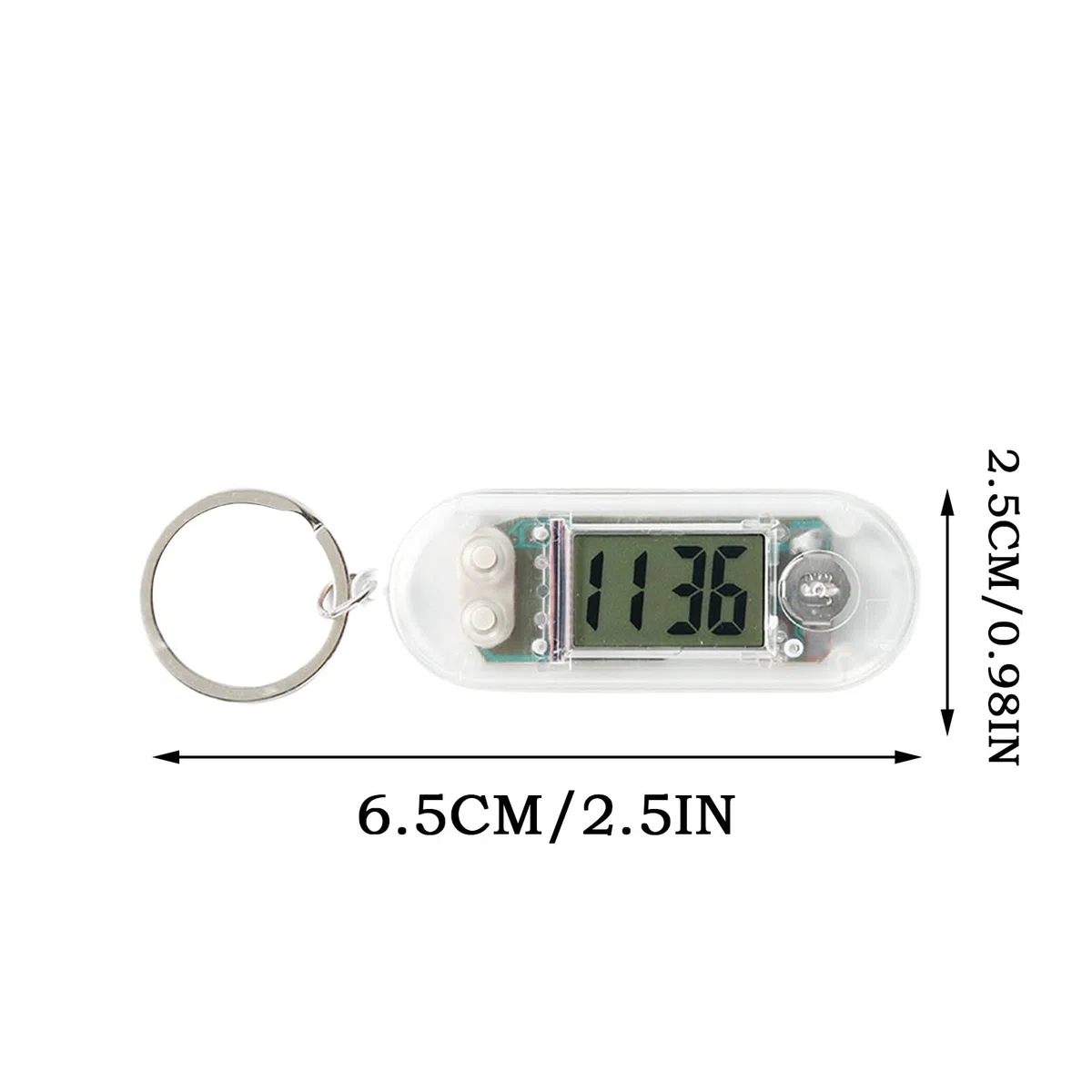 Teksome Orologio Digitale da Portachiavi,Ciondolo Orologio per Borse | Mini Orologio da Tavolo Orologio Elettronico Portatile per Studio