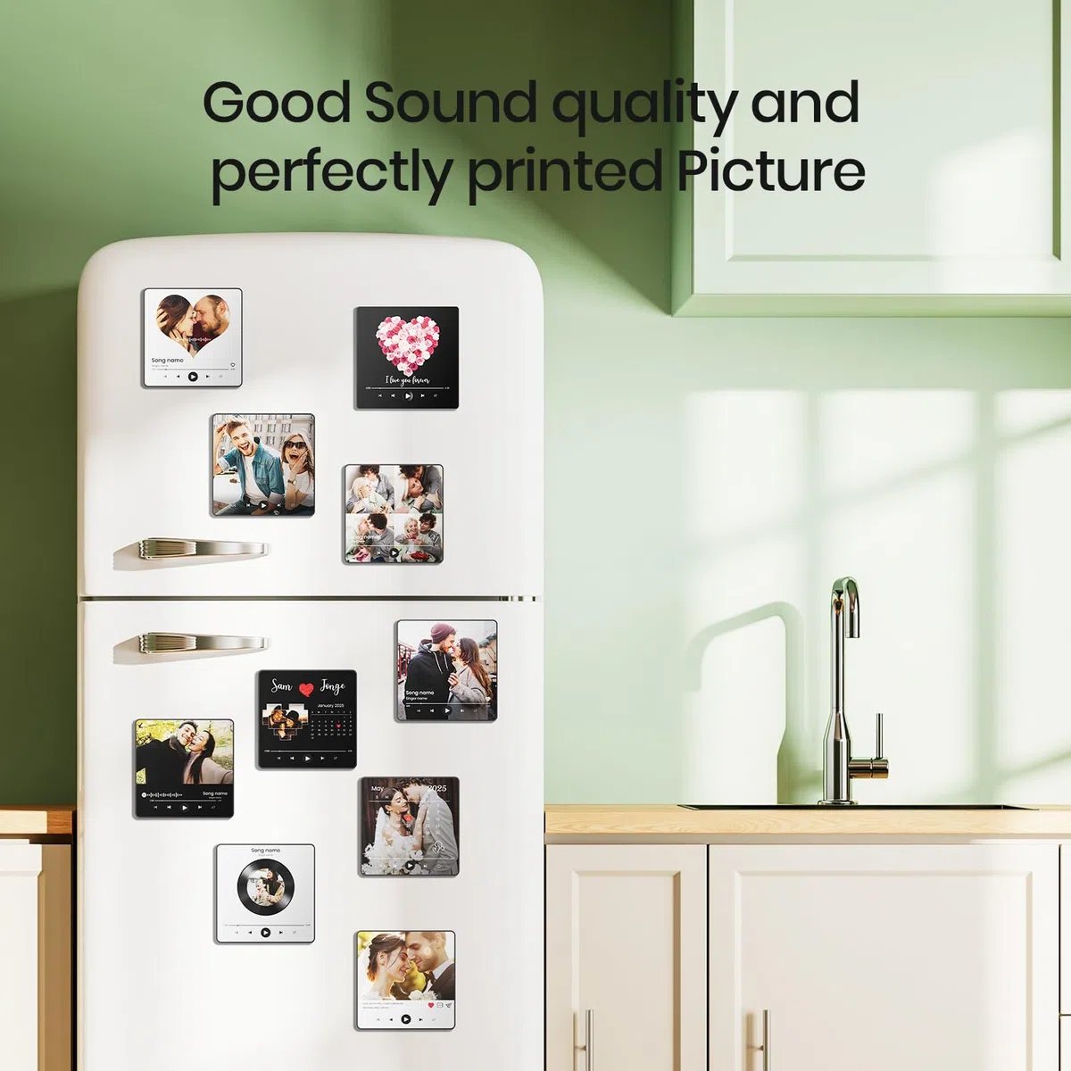 Magnete da Frigorifero con Album Musicale Personalizzato，lettore musicale personalizzabile con foto, compleanno San Valentino Natale canzone spotify regalo