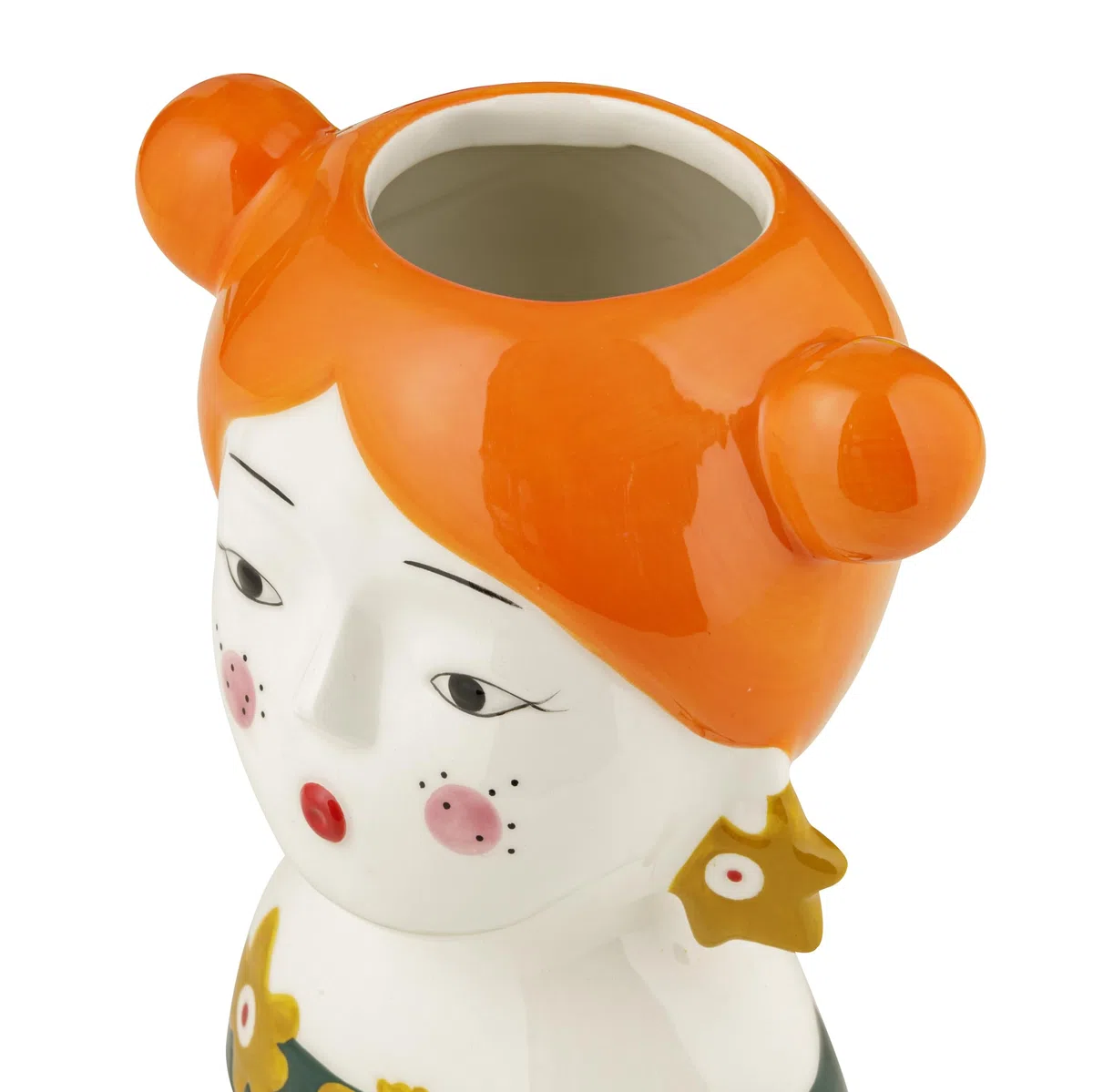 Baroni Home Vaso in Ceramica Dipinto a Mano, Decorativo Moderno per Interno ed Esterno, per Fiori e Piante, Soprammobile Linea Isotta, 15x11x18 cm, Rossa/Grande