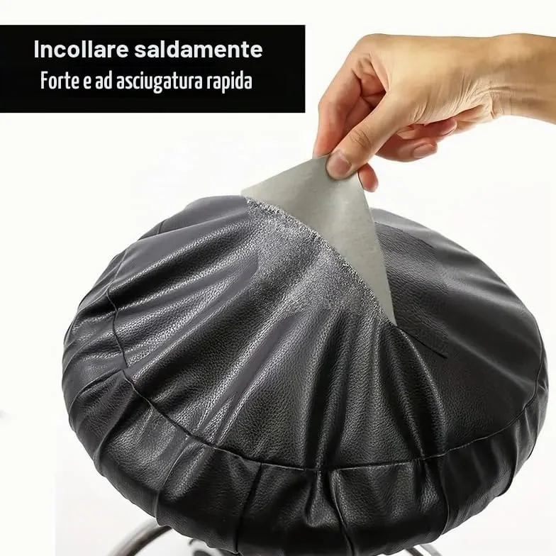 LEATHERPATCH Pelle Adesiva per Riparazioni per Divani 300x40 cm Nero