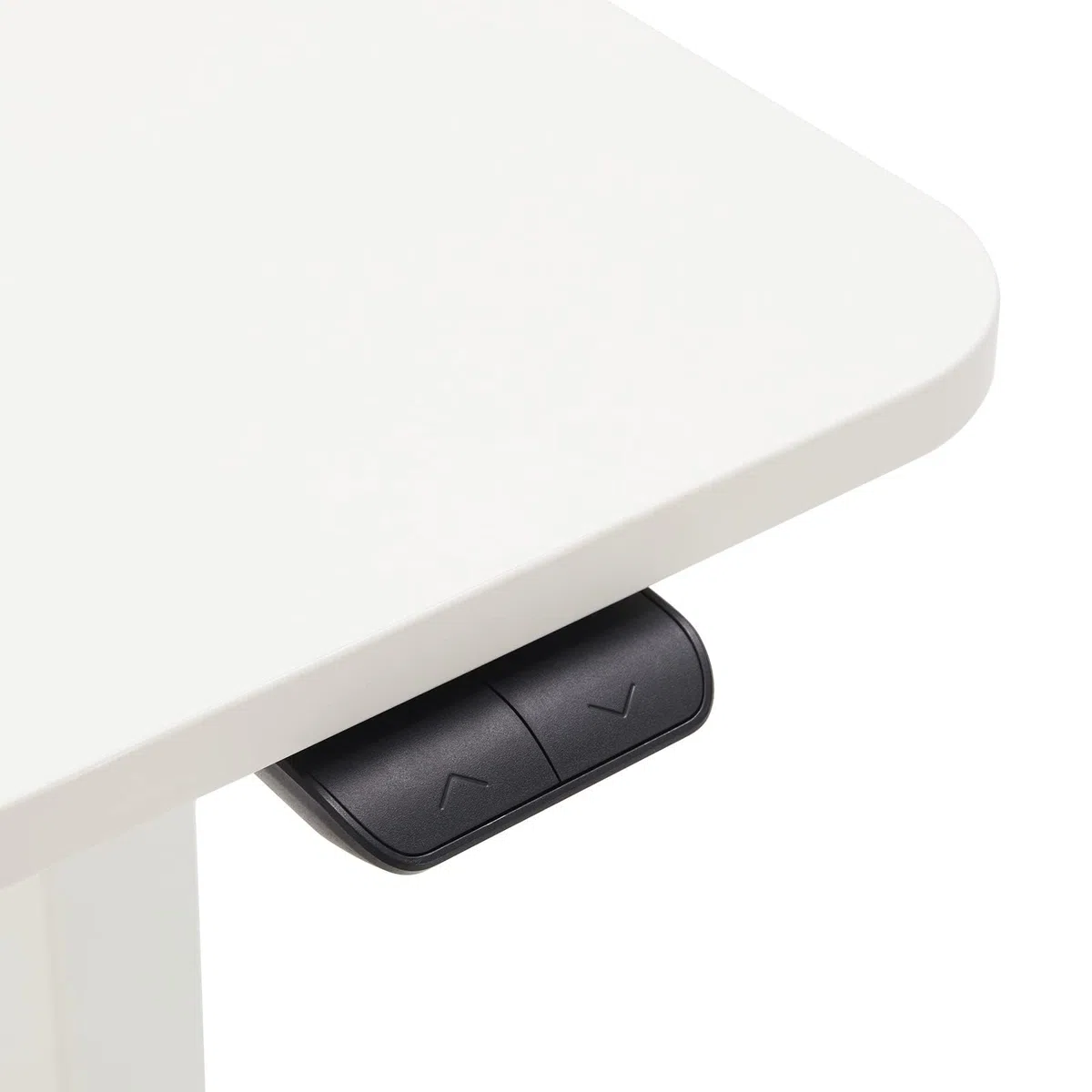 Amazon Basics, Scrivania sit-stand con regolazione dell'altezza elettrica, 120 x 60 cm, ergonomica, facile da usare, con piano bianco e cornice bianca