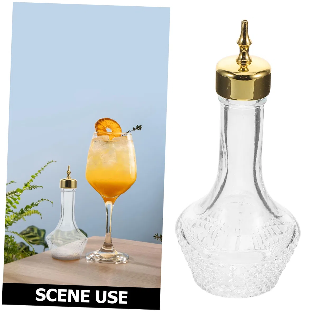 PRETYZOOM Bottiglia da Cocktail Multiuso in Vetro 50 Ml Tappo Anti-perdita, Contenitore per Liquori e Distributore Whisky per Bartender Professionisti e Uso Bar Domestico