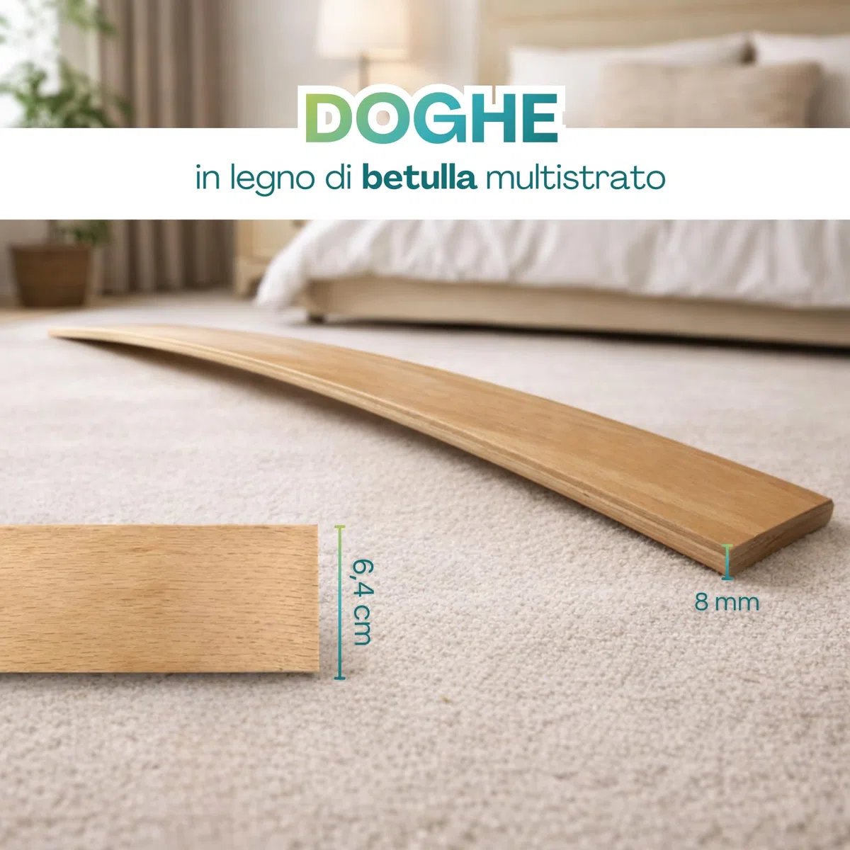 PALUPLUS Rete Ortopedica per Letto Singolo, Struttura in Metallo con Doghe in Legno, Piedini Smontabili con Gommini Antiscivolo, Portata 100 kg, Made in Italy -F -17 (80x190 cm)