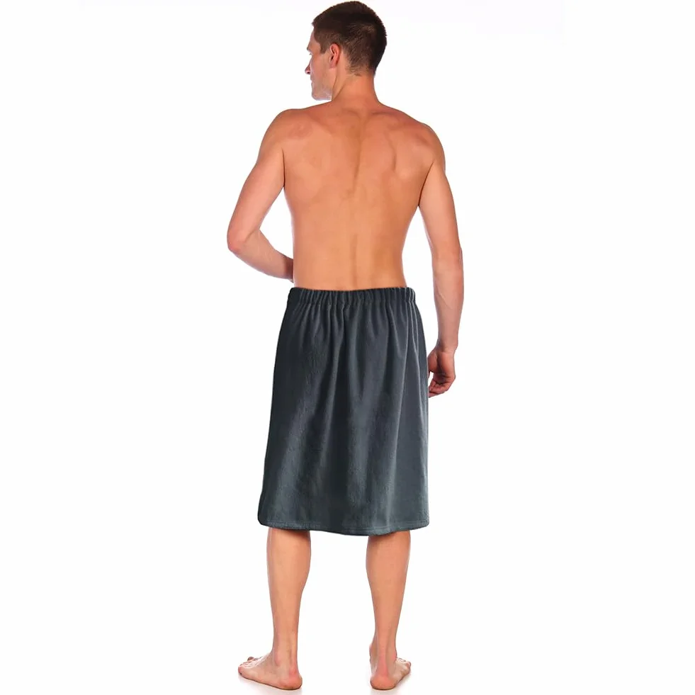 Aomig Kilt da Sauna per Uomo, Asciugamano con Chiusura a Bottone e Elastico, per Palestra, Sport, Nuoto, Spiaggia, Bagno e Viaggi