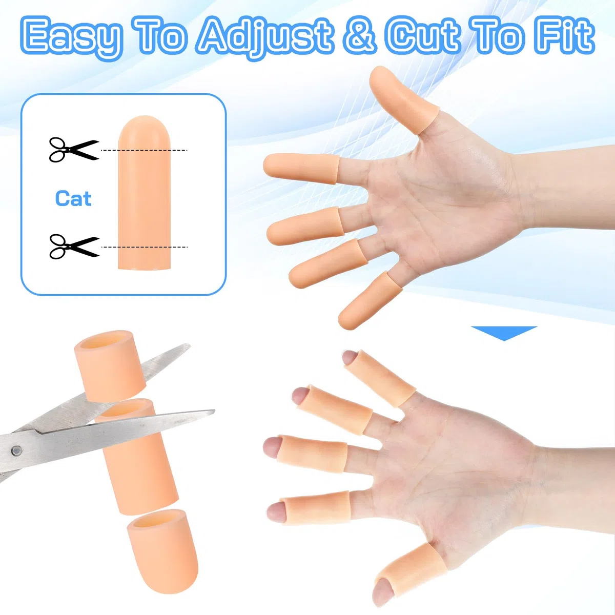 30 pezzi di protezione per dita in silicone, impermeabile, protezione per dita in caso di lesioni, protezione per dita in gel per dita e dita (colore della pelle)