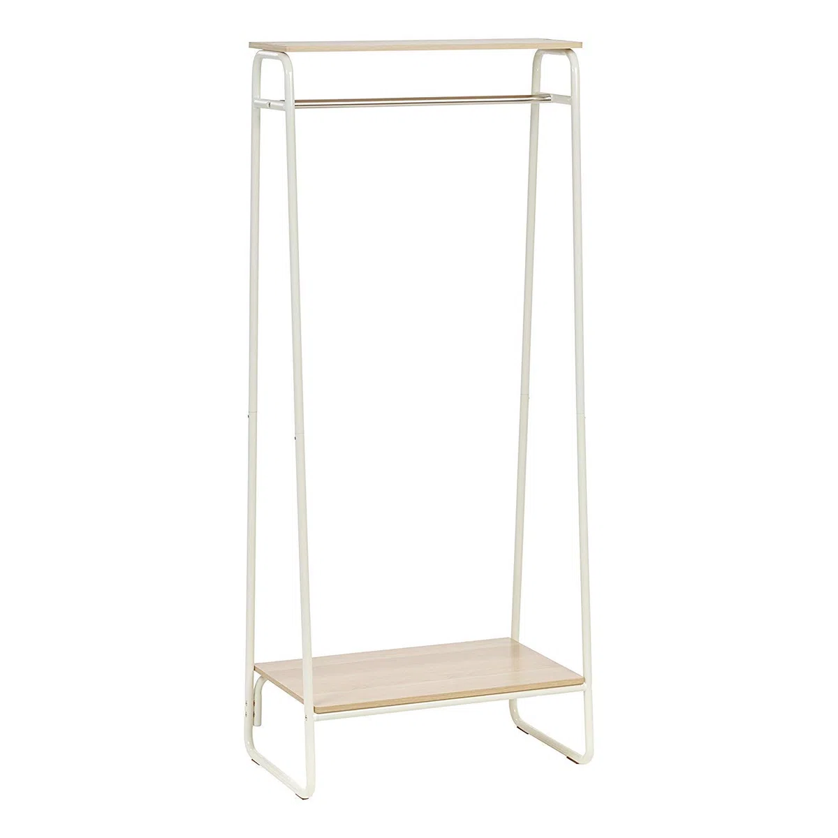 Iris Ohyama Appendiabiti in Metallo con Ripiano in Legno, 2 Livelli, Bianco, Design Moderno, Solido, Anti scivolo, Per Camera, Studio, Armadio, Abbigliamento e Scarpe, Montaggio Facile, PI-B2