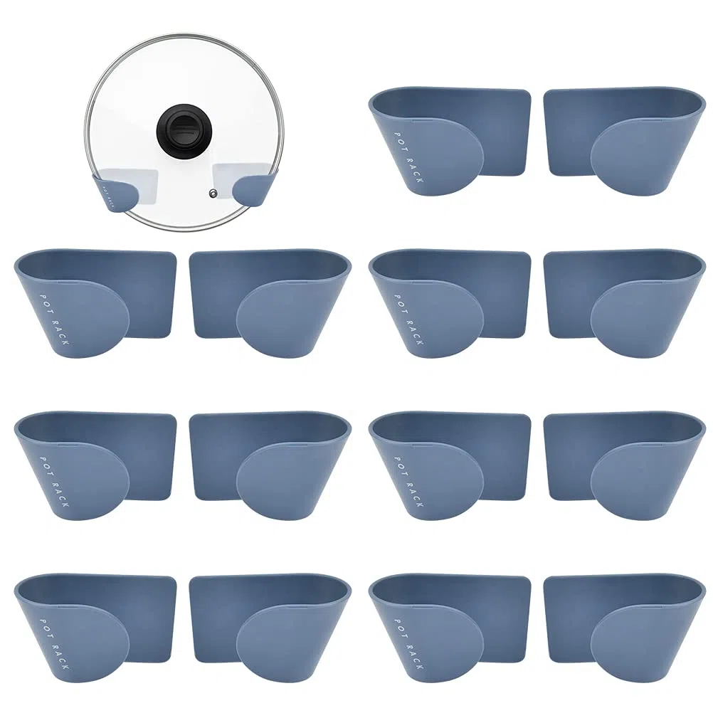 Confezione da 8 Supporto per Coperchio Della Pentola Porta Coperchi Autoadesiva Porta Pentola Autoadesiva Gancio per Coperchi Portacoperchi da Parete Supporto Appendi Cucina Supporto Coperchi