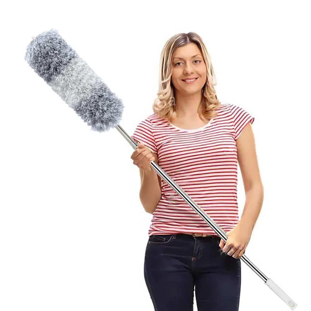 Piumino allungabile in microfibra per spolverino telescopico lungo fino a 254 cm, resistente ai graffi, pieghevole e lavabile per la pulizia di ventilatori a soffitto, persiane, ragnatela, auto