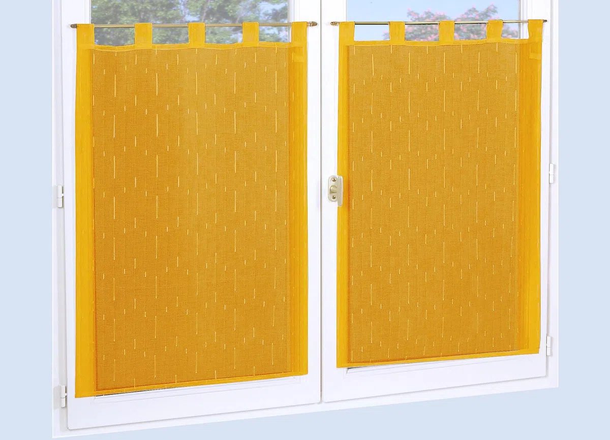 Atout Ciel Coppia di tende a zampa pronte da appendere, 2 x 60 x 90 cm, giallo senape