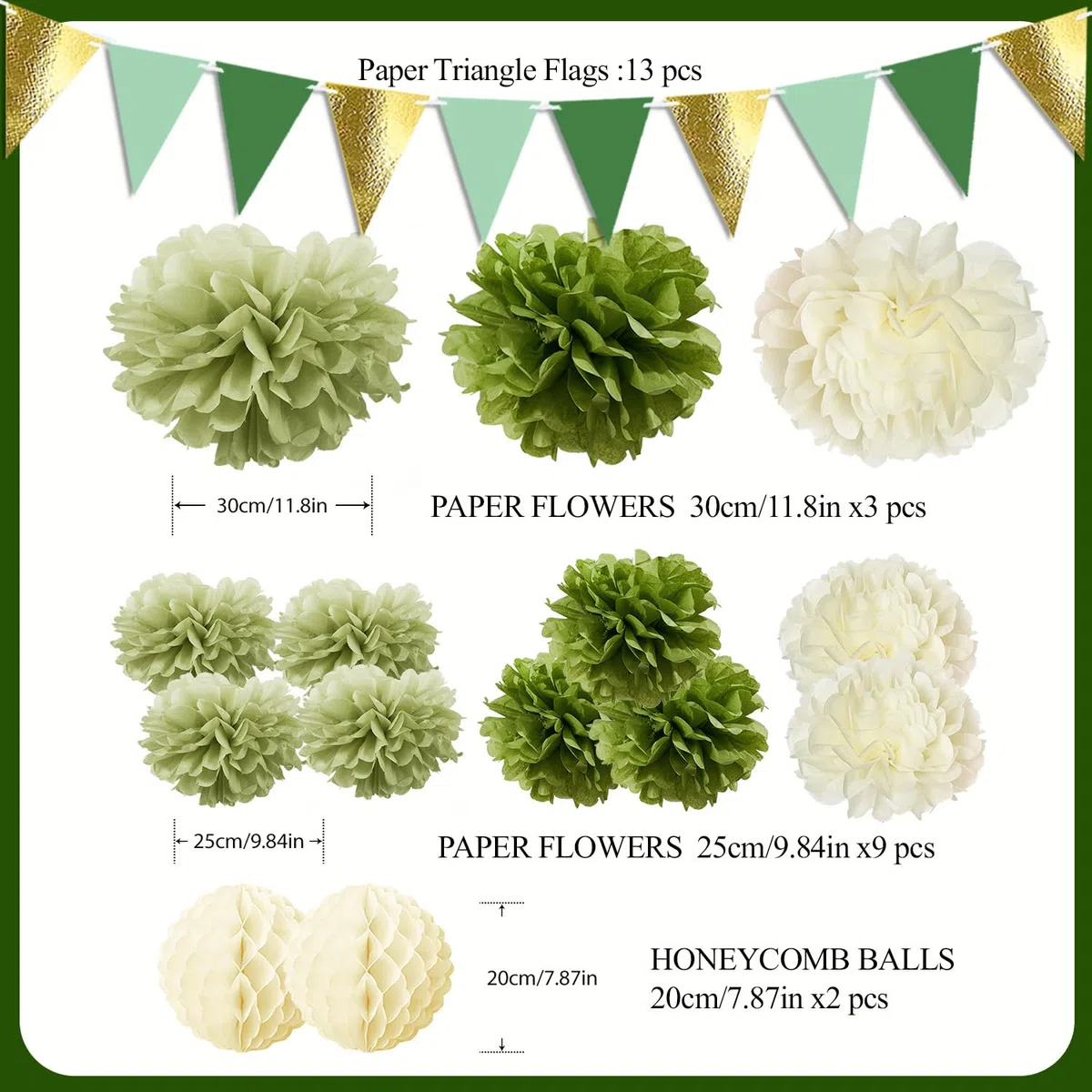 Syoulin Fiori di Carta Giganti [15Pezzi] - Decorazioni per Matrimonio, Battesimo, Compleanno, Giardino - Pon Pon in Carta Velina Floreale per Feste