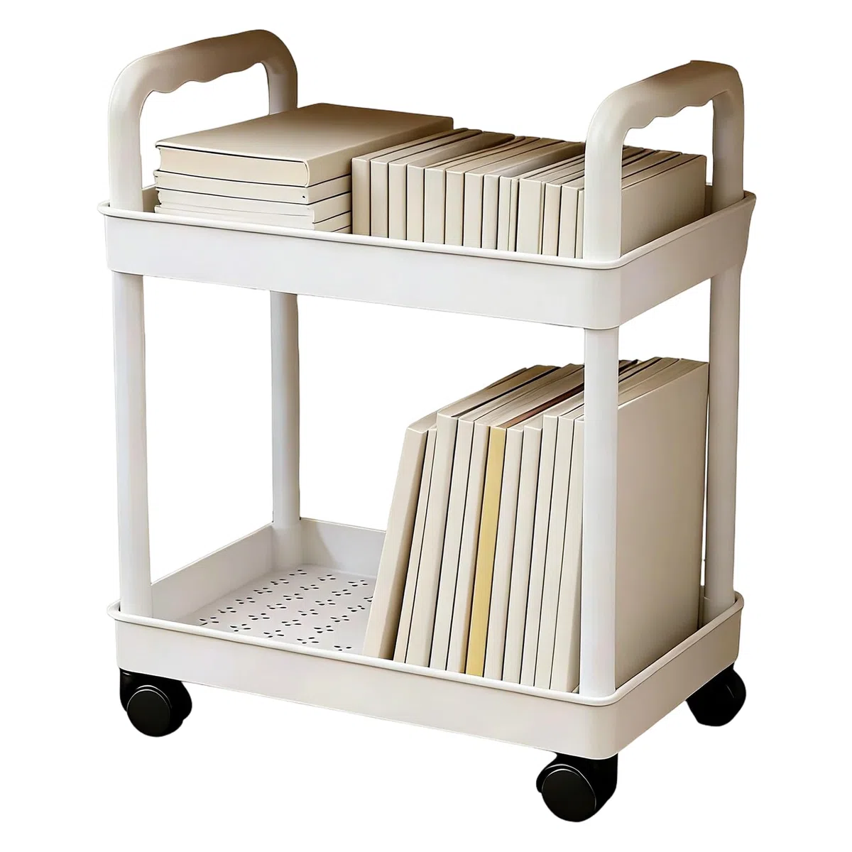 Carrello Con Rotelle A 2 Livelli, Scaffale Mobile Con Ruote, Carrello Multiuso Con Struttura In Metallo Resistente, Scaffale Versatile, Organizer Per La Casa Con Design Scorrevole E Scorrevole, Carrel