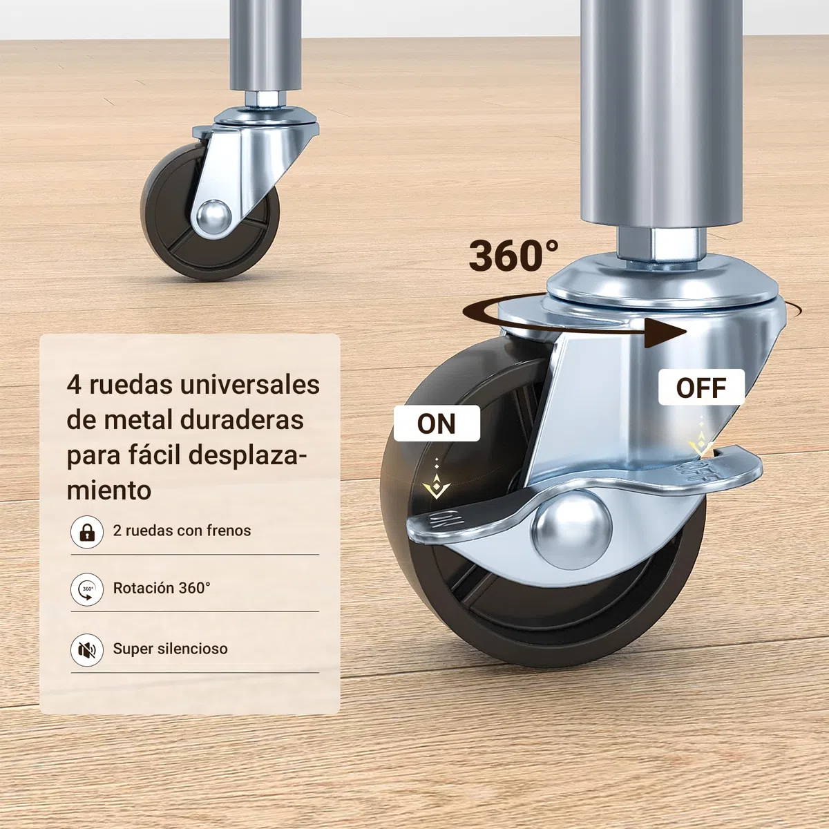 ELYKEN Carrello per bucato con ruote, cesto portabiancheria facile da rotolare da 81 cm di altezza con sacchetto interno removibile da 52 L, robusto cesto per vestiti con struttura in metallo e 4