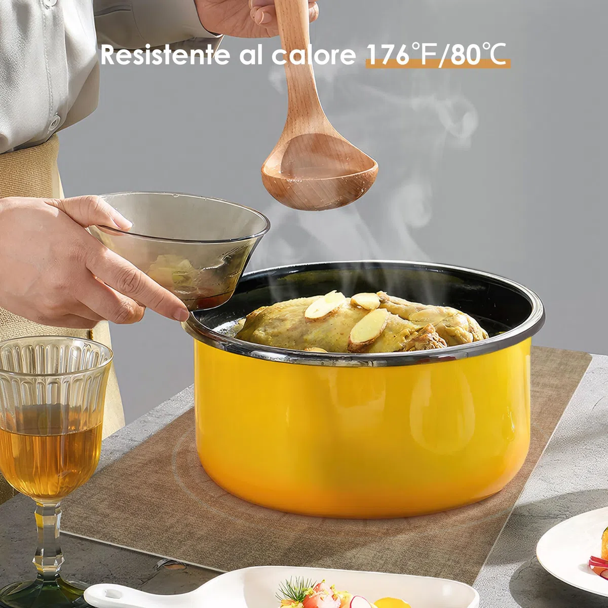 KitchenBoss Tovagliette Lavabili Tovaglietta Americana：Set di 6 Tovaglietta Colazione e Sottobicchieri, Bifacciale Antiscivolo Resistenti, Grigio Albicocca Rettangolare 43x30cm