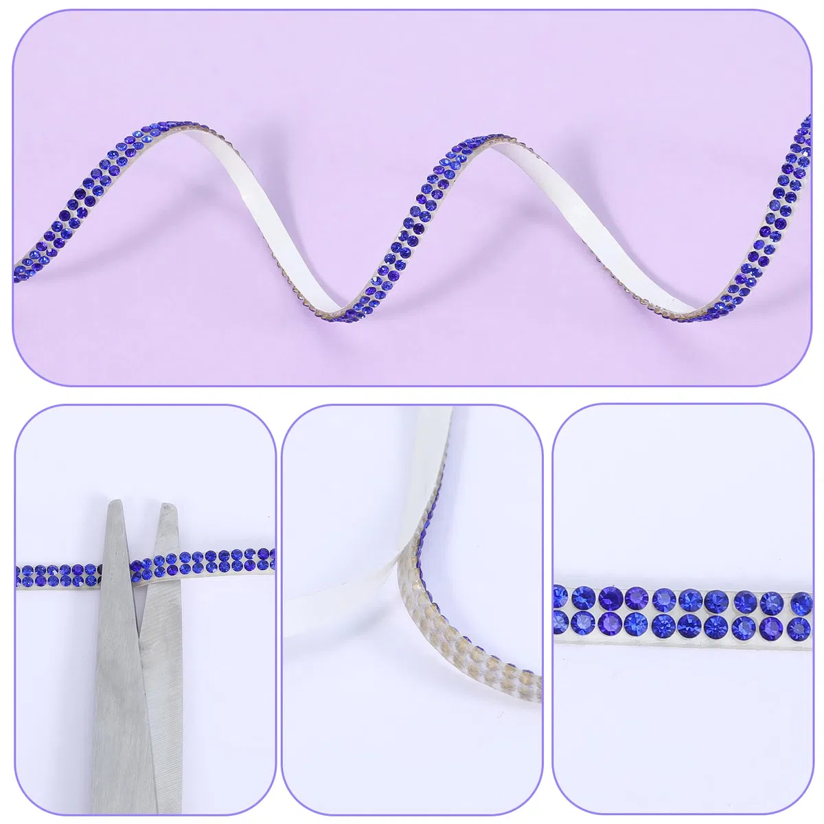 12 rotoli di nastro di strass per lavori fai da te, nastro adesivo glitterato, autoadesivo per regali, decorazioni di abbigliamento, veleno, telefono, matrimonio