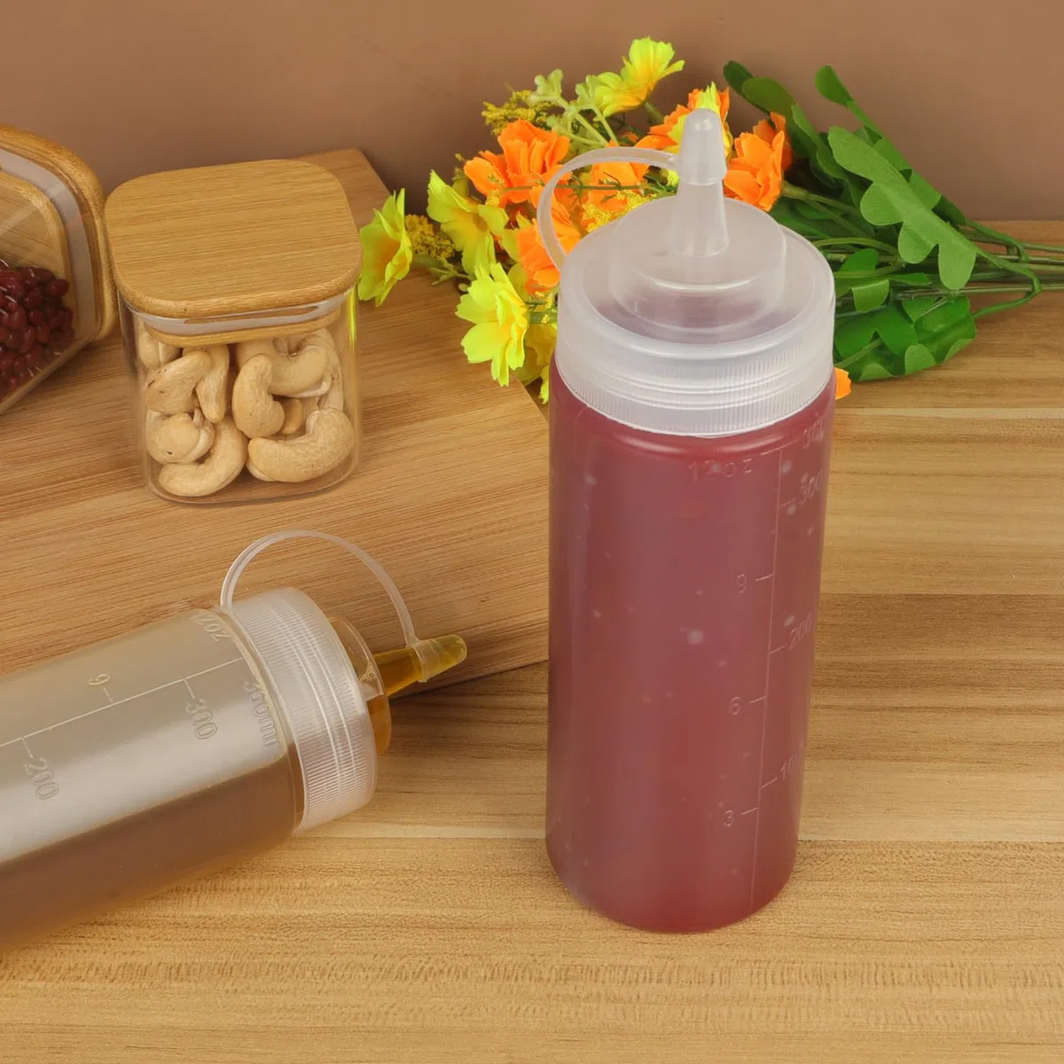 Flasche a Squeez, Bottiglia per Salse 500ml 16oz, Bottiglia a Spruzzo, Bottiglie per Condimenti, Bottiglia per Olio in Plastica, Ketchup, Bottiglie per Salse, Salsa di Soia Piccante, Olio d'Oliva