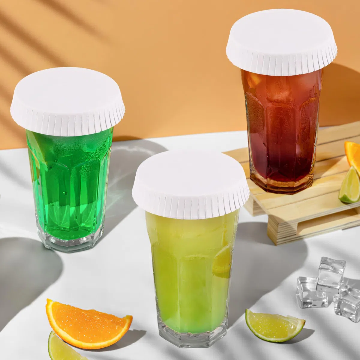 Coperchi per Tazze Usa e Getta 100 Pezzi Copribicchieri in Carta Ecocompatibile 7.5Cm per Guesthouse, Hotel e Ristoranti