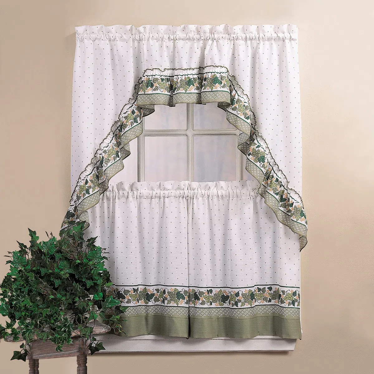 Curtainworks CHF & You Cotttage Ivy Country - Set di tende e festoni, multicolore, 142 x 61 cm