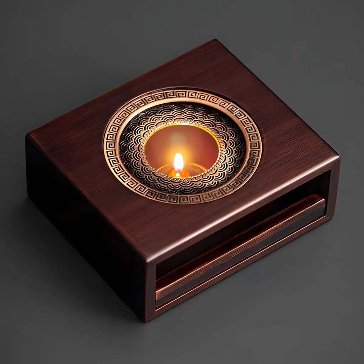 Scalda Teiera in Bambù, Riscaldatore Teiera Scrivania, Teiera Supporto Base, Accessori per Stoviglie, Tè, Latte, Cibo, Elegante Set da Tè per Sala da Tè per Campeggio e Viaggi