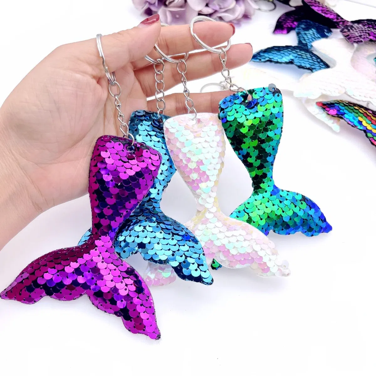 JZK 25 portachiavi con coda di sirena con paillettes per bambini e ragazze, bomboniere per feste di compleanno, decorazioni per feste a tema sirena, regali per feste per ragazze, riempitivi per