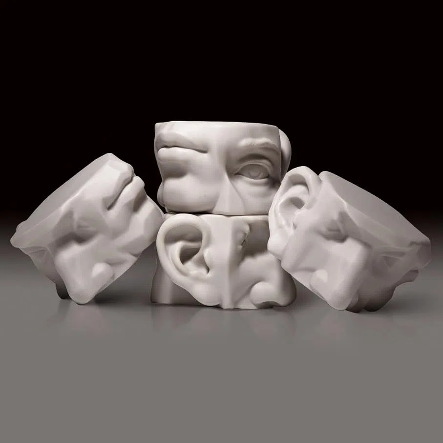 Scultura combinata con cinque caratteristiche facciali (occhi/naso/orecchie/bocca/sopracciglia tutto in uno) – strumento didattico artistico per schizzi, struttura della testa, antiurto e