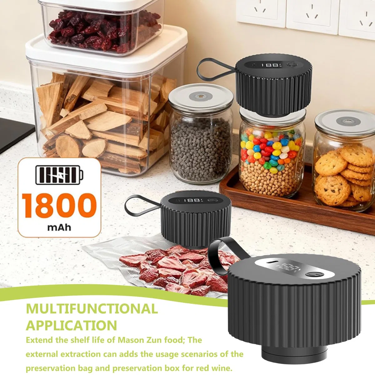 Macchina per sottovuoto per bicchieri: macchina per sottovuoto elettrica vasetti per conserve con 10 sacchetti sottovuoto, macchina sottovuoto per bicchieri, sigillante automatico Mason Jar per