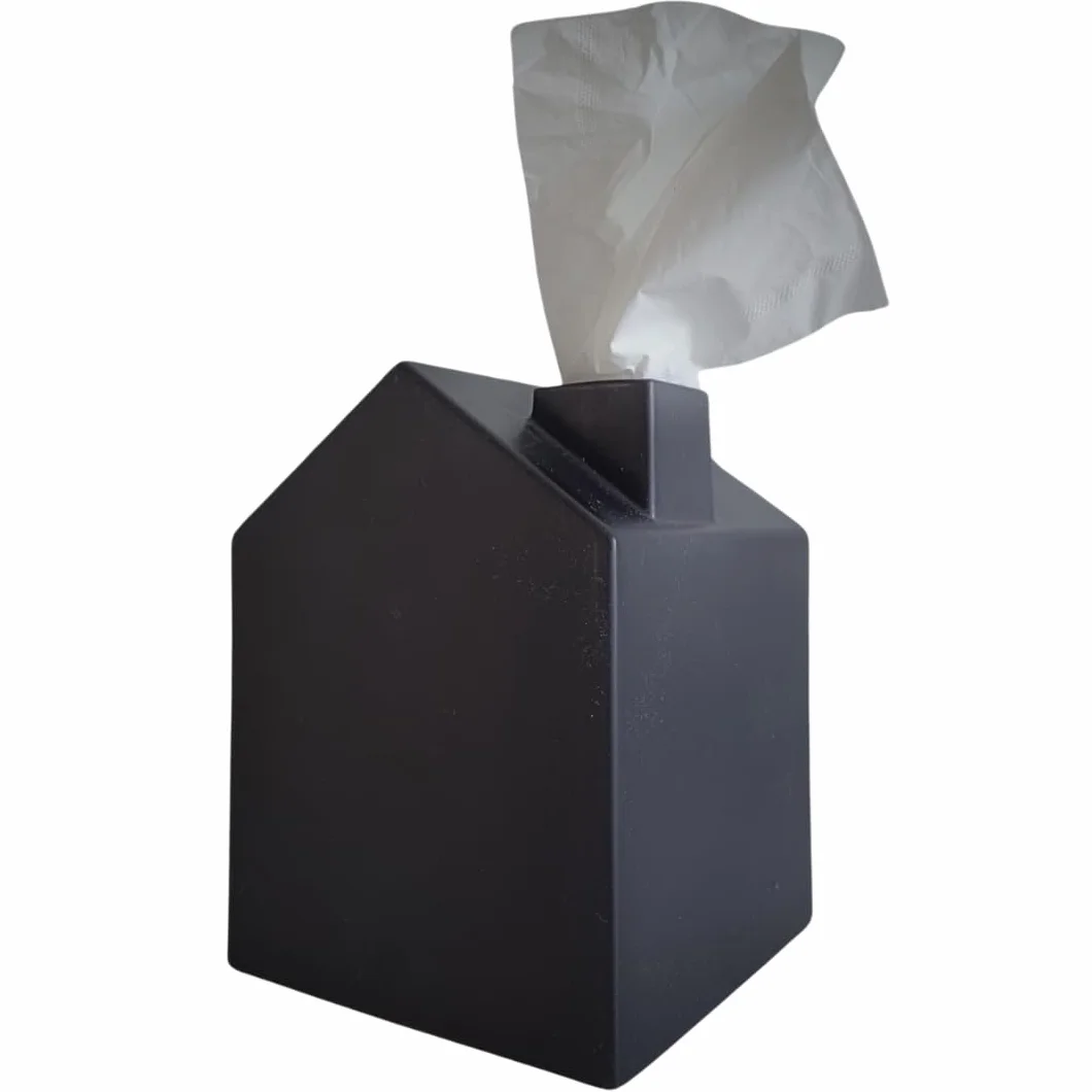 Umbra - Scatola per fazzoletti a Forma di casa, Colore: Nero