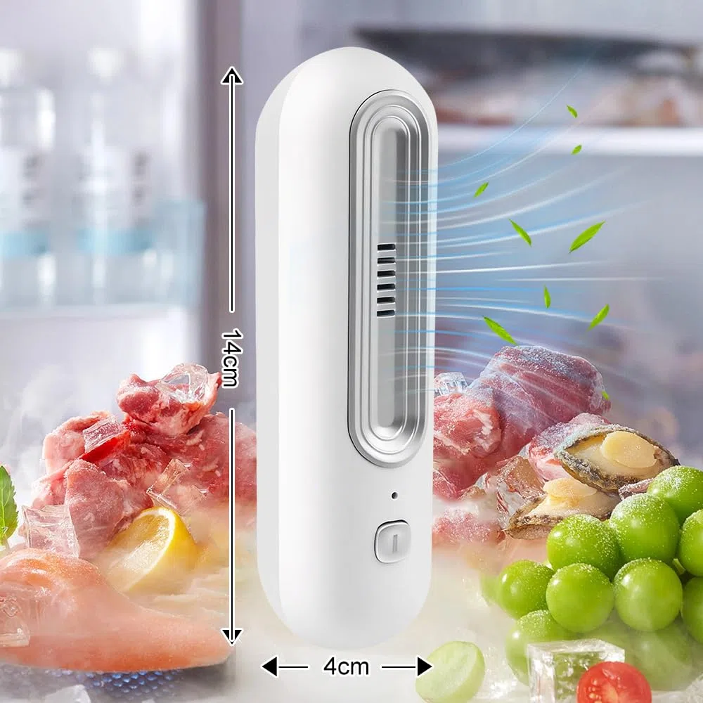Deodorante per Frigorifero, Generatore di Ozono, Odor Eliminator, Purificatore per Frigorifero Portatile per Frigo, Scarpiera, Guardaroba