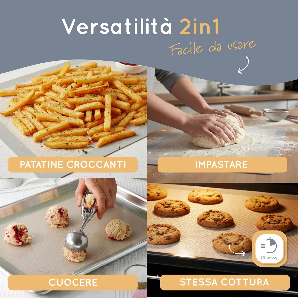 Backefix Tappetino da forno in silicone, 40 x 30 cm, verde, di alta qualità, in silicone platinico, come carta da forno riutilizzabile, privo di teflon, BPA e PFAS, antiaderente, lavabile in