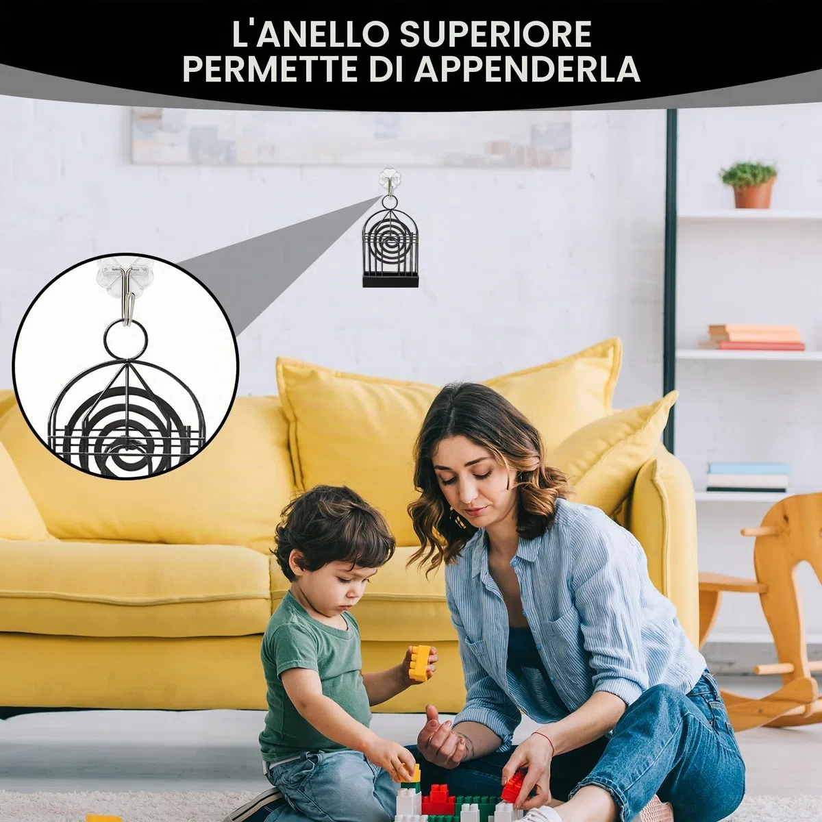 2 Pezzi Porta Bobina per Zanzare, Porta Zampirone da Esterno, Porta Spirale Antizanzare per Ufficio, Camera da Letto, Campeggio, Esterno (Nero)