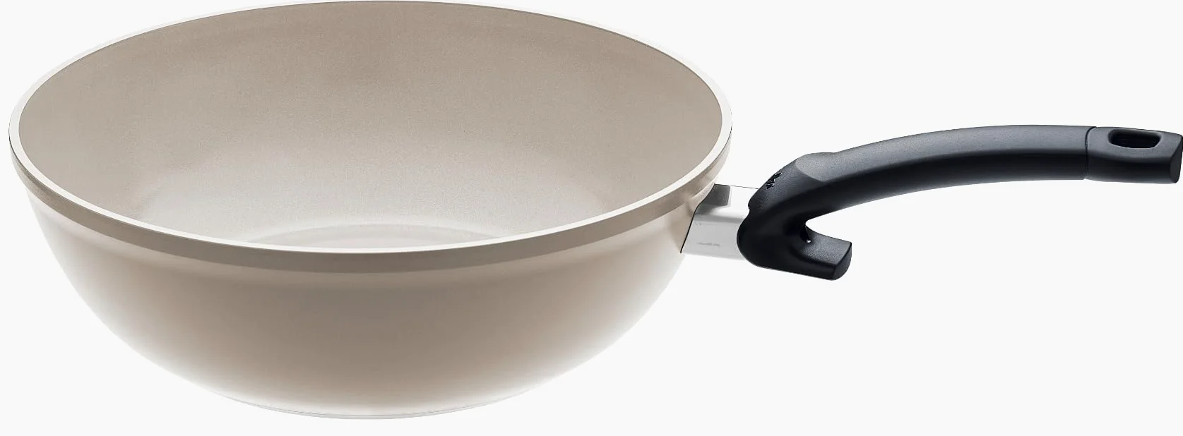 Fissler Ceratal - Pentola Wok in alluminio (diametro 30 cm, 5,2 l), padella in ceramica con rivestimento antiaderente, bordo alto, senza PFAS/PTFE, Made in Germany, compatibile induzione
