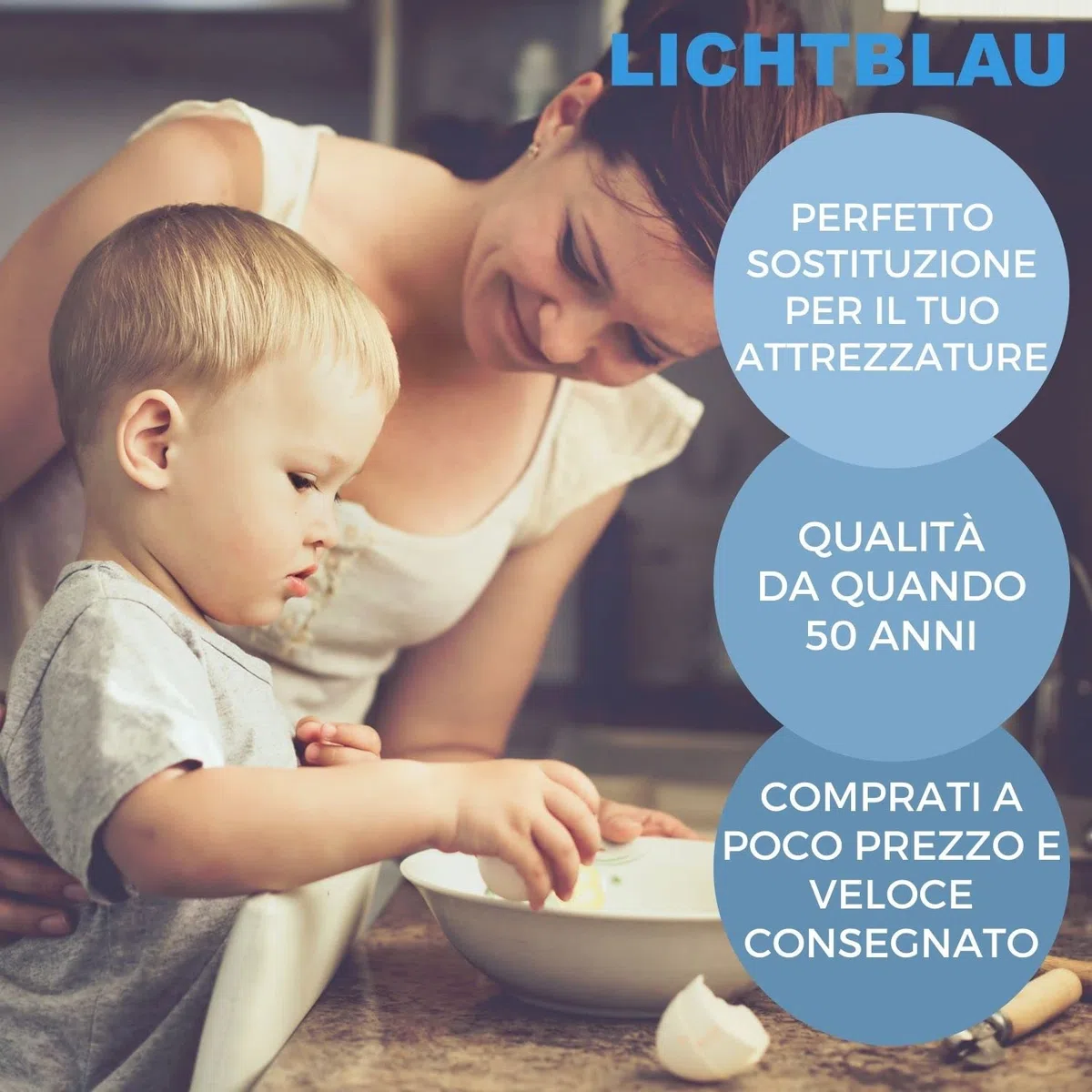 Lichtblau Frusta 00653471 per robot da cucina Bosch I Frusta di ricambio adatta anche a MFQ30 MFQ35 MFQ4 MQ95 MQ96 I Frusta Bosch con 4 fili I Accessori per macchine da cucina Bosch