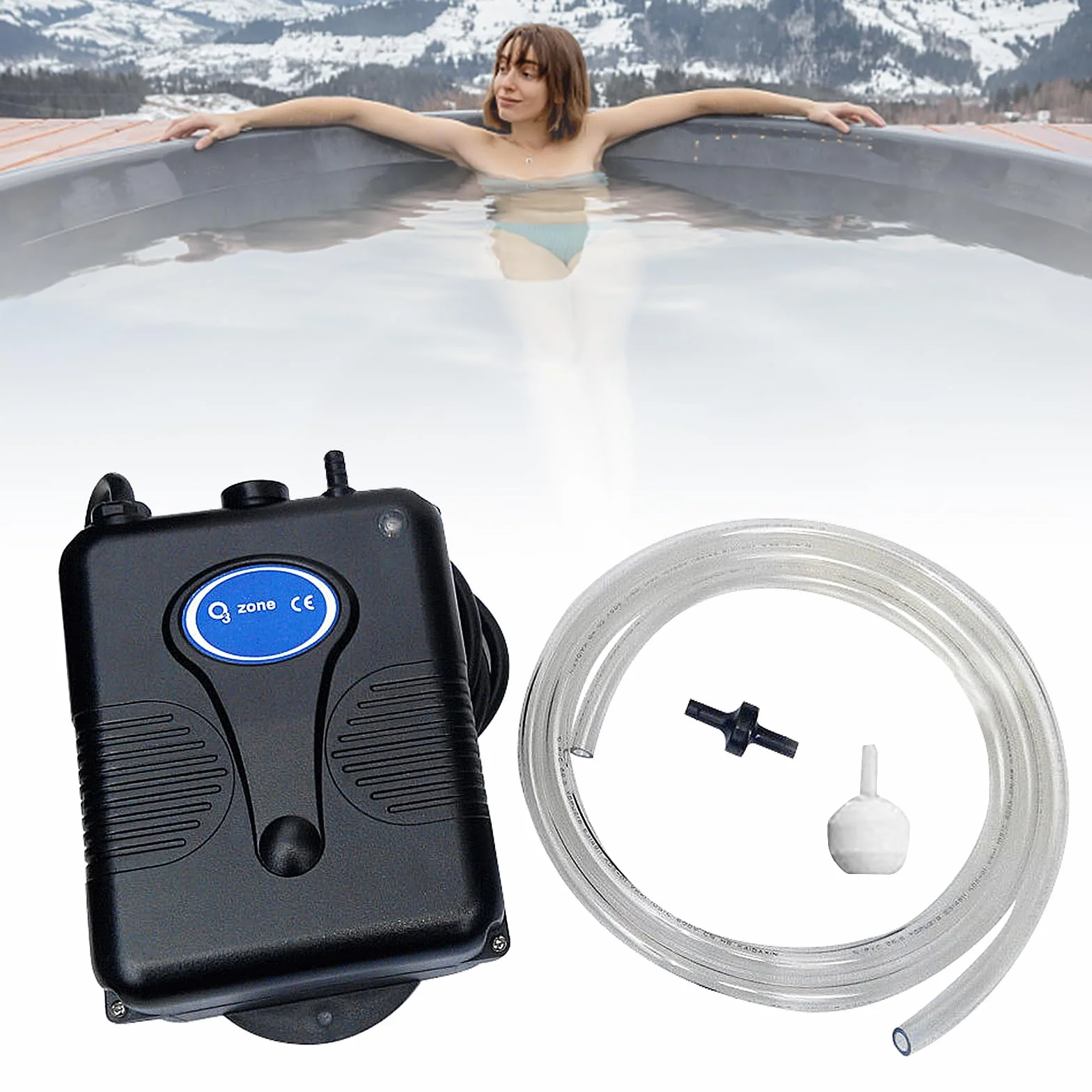 Generatore di ozono per acqua e aria 300mg/h, ozonizzatore acqua aria detergente per acqua, verdura, frutta, piccole piscine, vasche da bagno, B0B4-XH