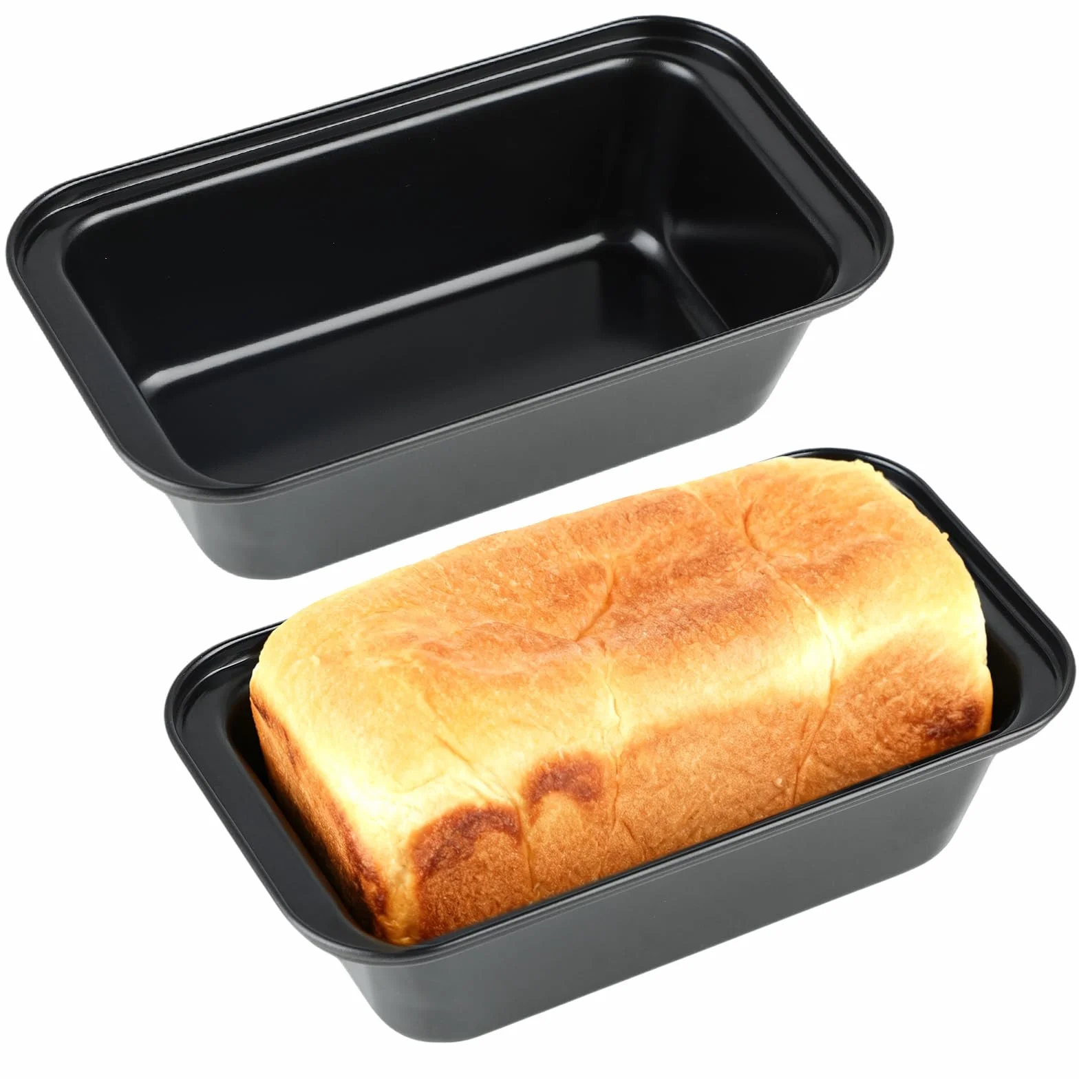 2 Pezzi Piccola Stampo Plumcake 20x10x6cm - Stampo per Pane in Cassetta Rettangolare Antiaderente, Ideale per Pane, Torte, Toast e Dolci, Compatibile con Forno e Friggitrice ad Aria Ninja