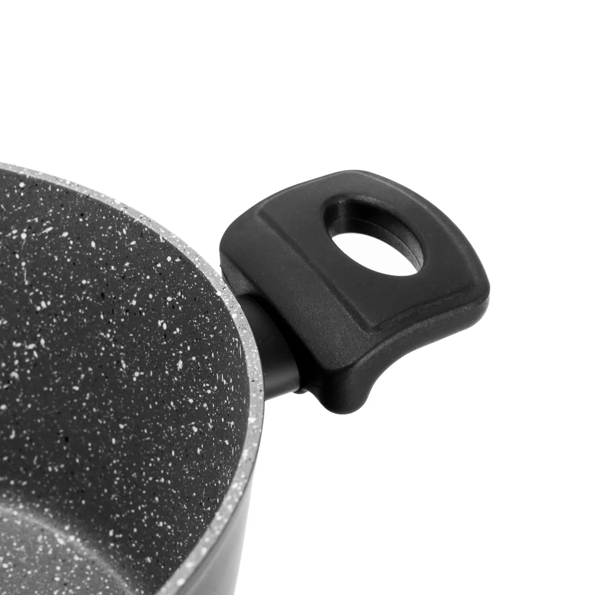 zanetti, Casseruola Antiaderente Durapietra Black, Adatta a Tutti i Piani Cottura Incluso Induzione, Due Manici, Rivestimento Alto Spessore, Diametro 20 cm, Colore Grigio Scuro Metallizzato