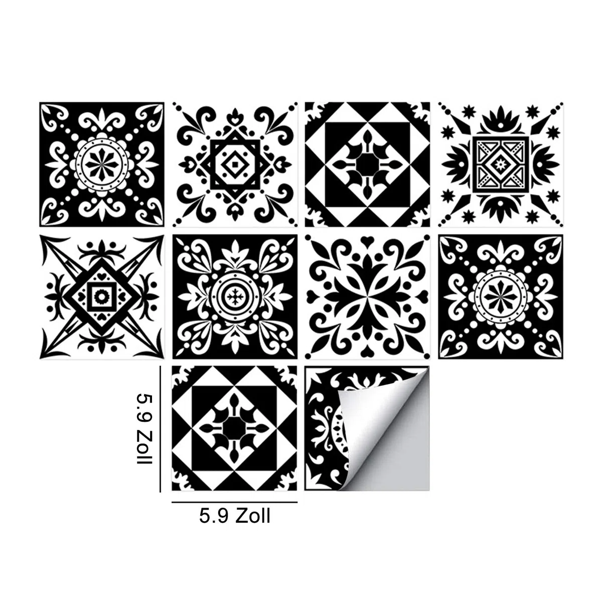 Andiker 20 Pezzi Adesivi per Piastrelle 15cm x 15cm, Impermeabile Rivestimento per Piastrelle PVC Miste per Cucina, Soggiorno, Piastrelle da Muro Adesive, Decorazione Autoadesiva Bagno (20)