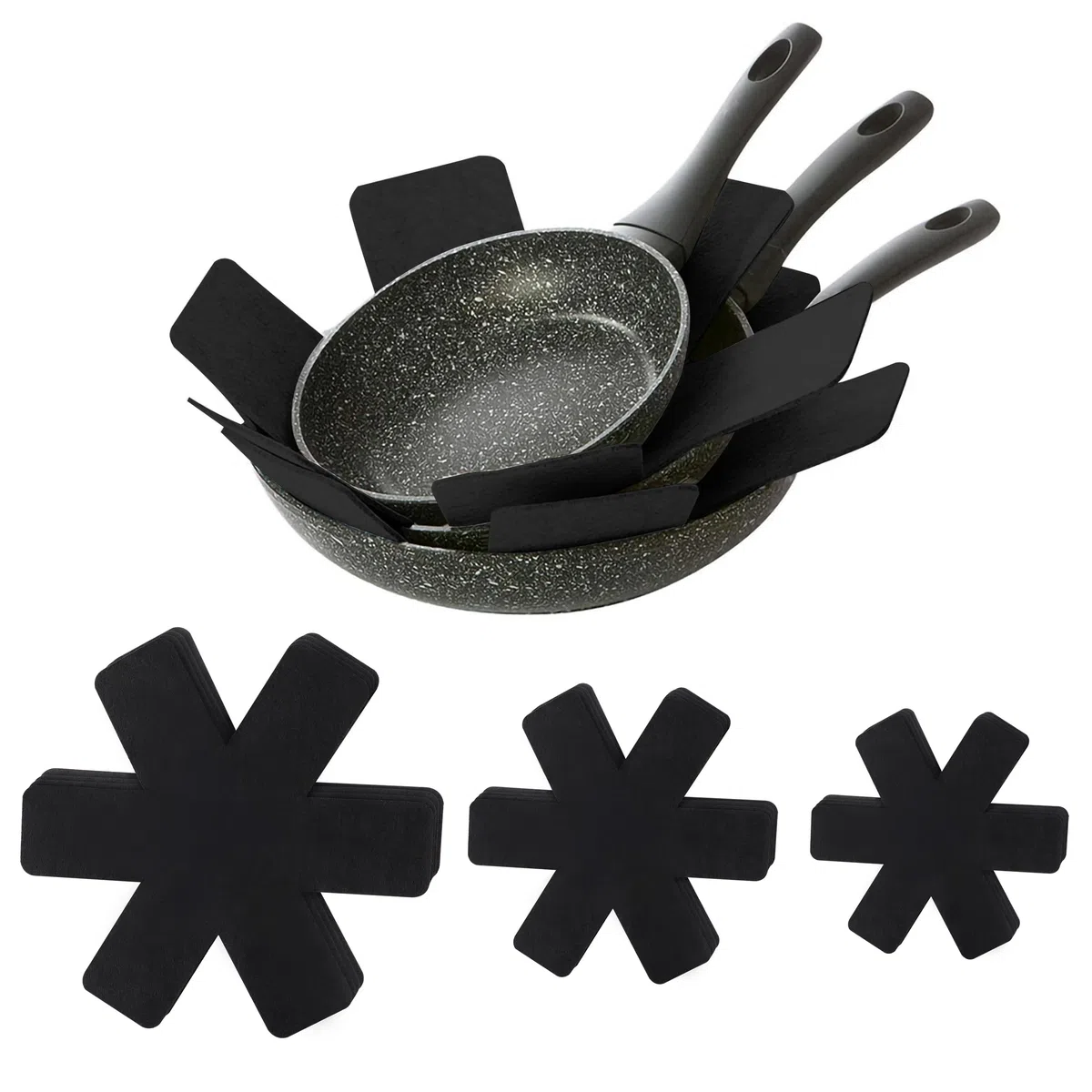 Protezioni per Pentole e Padelle Separare Pentole per Pentole e Padelle Antiaderenti Ghisa Ceramica per Evitare Graffi 12 Pezzi