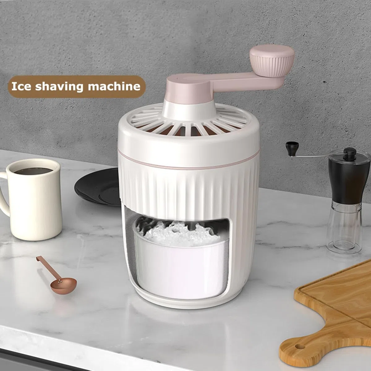 Shaved Ice Machine Manual Ice Crusher Bpa Free Portable with Hand Crank Snow Cone Maker And Cube Tray Style 1 Shaved Machine Professional Process