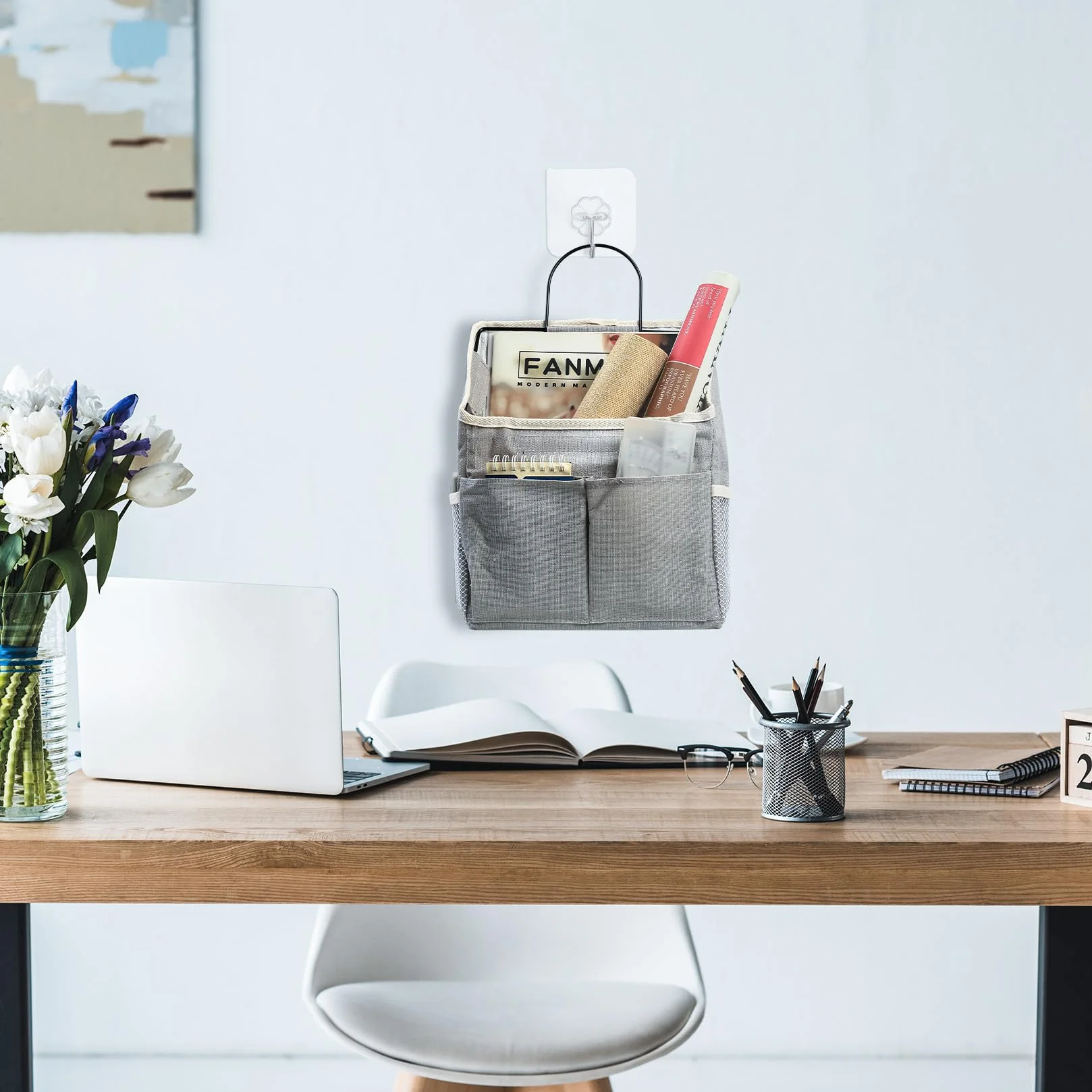 Organizer da Parete, 2 Pezzi, con Tasche per Bagno e Cucina