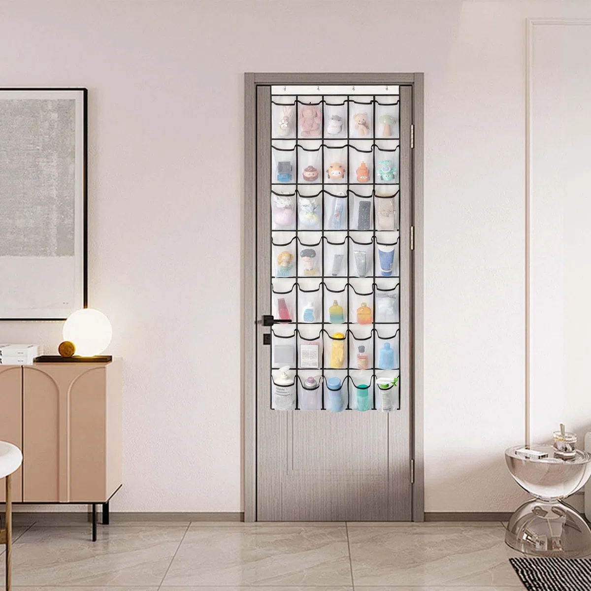 Scarpiera a Sospensione da Porta a 35 Tasche,Organizer Pieghevole da Appendere,Organizer da Porta per Scarpe,organizerdaappendere, organizerperporte, organizer da appendere (Bianco)