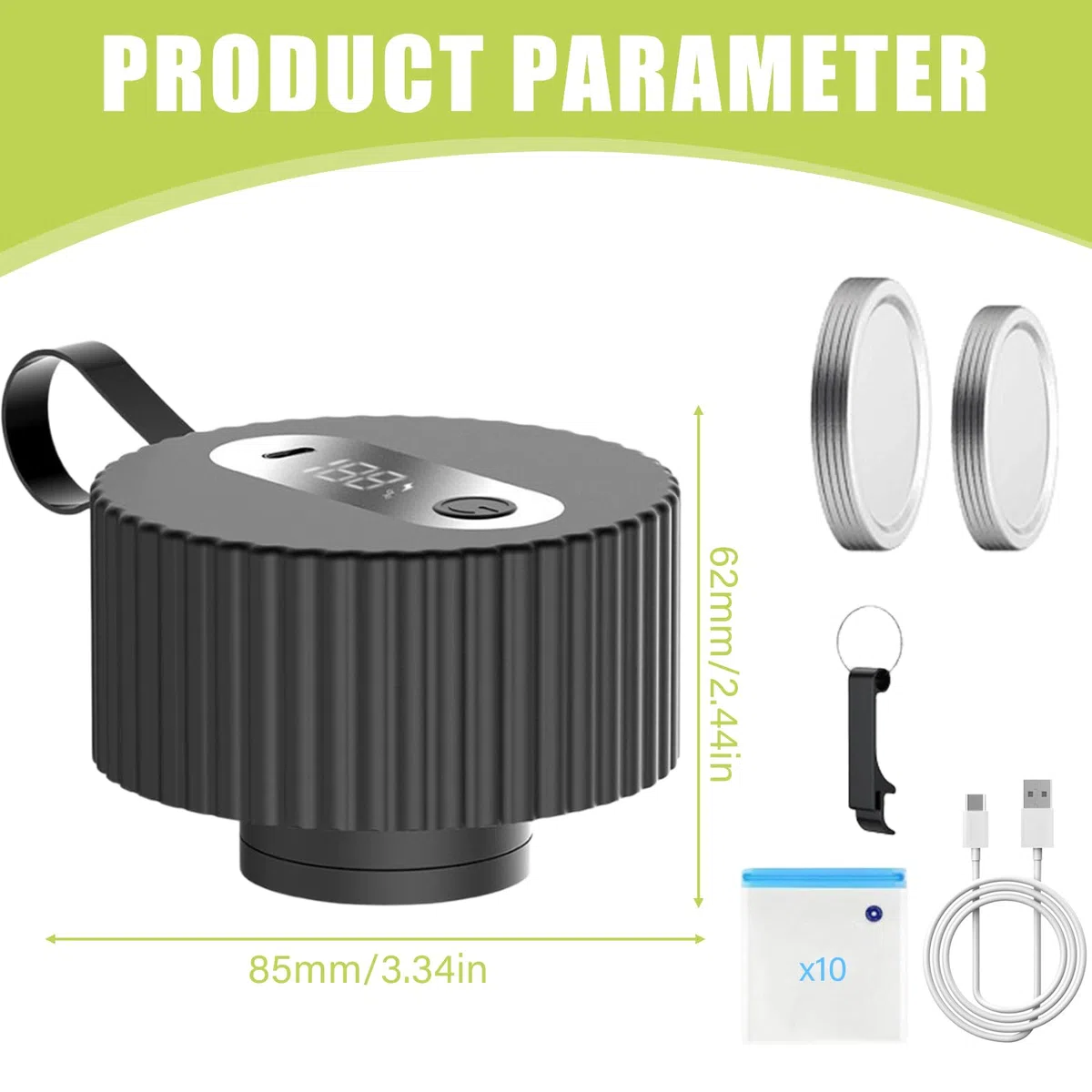 Macchina per sottovuoto per bicchieri: macchina per sottovuoto elettrica vasetti per conserve con 10 sacchetti sottovuoto, macchina sottovuoto per bicchieri, sigillante automatico Mason Jar per
