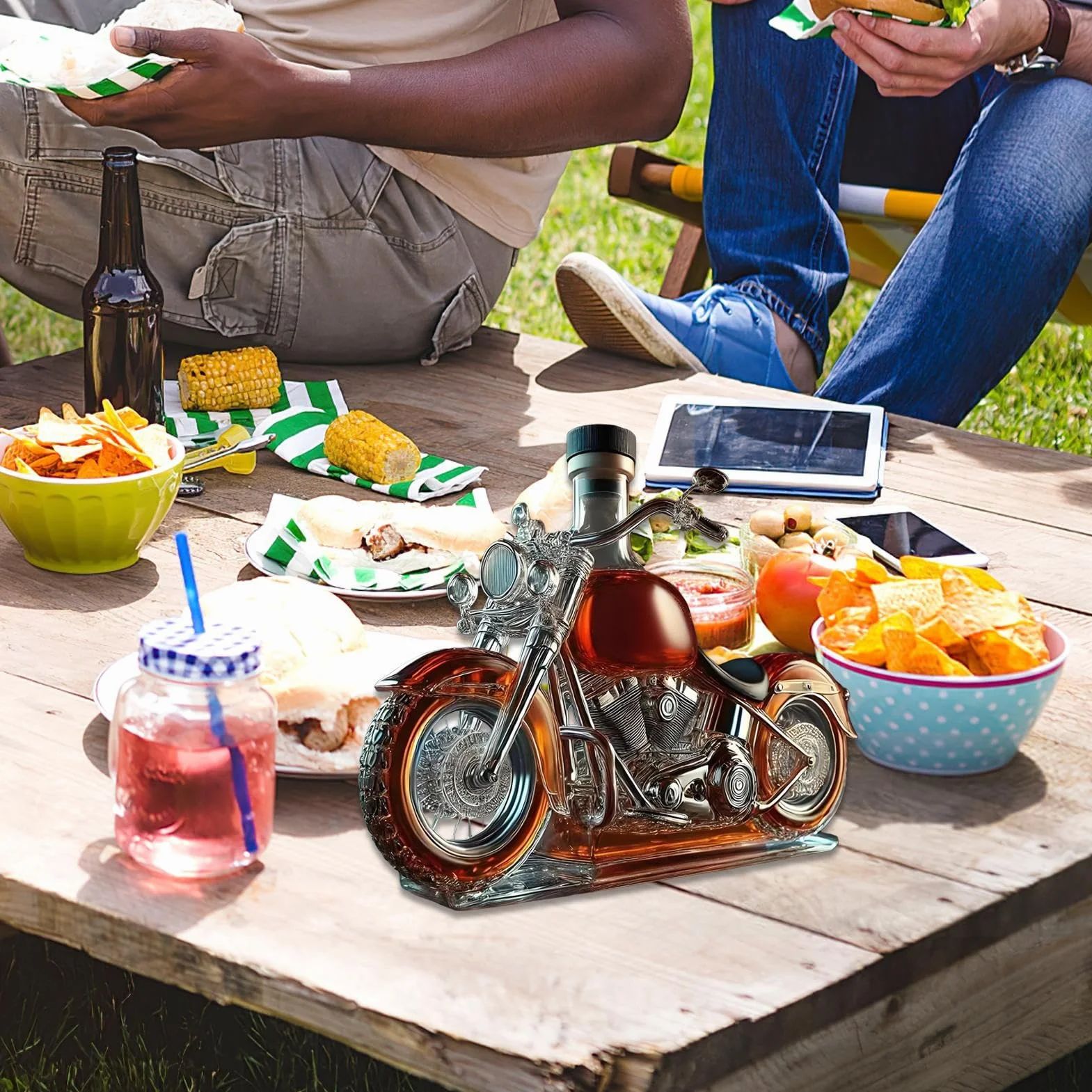 Decanter In Bicchieri Motociclisti, Bottiglia Di Whisky Aeratore Di Motociclistico, Distributore Di Liquori Di Bottiglia Da Bevanda Per Uomini Amanti Della Moto