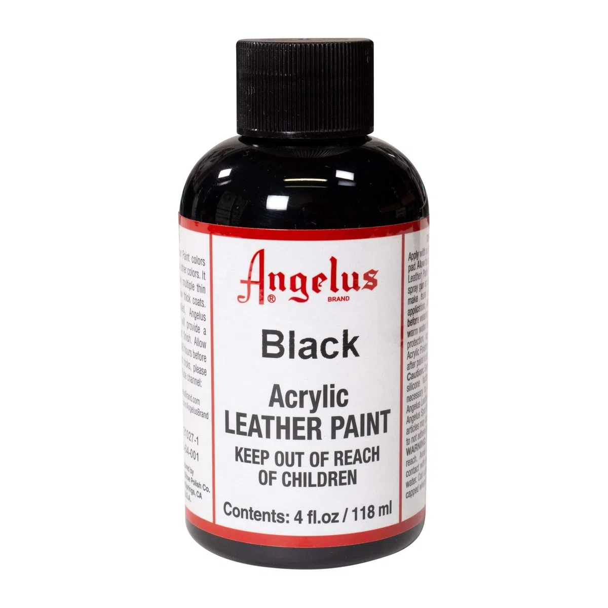 Angelus Colorante acrilico per pelle, 118 ml nero nero