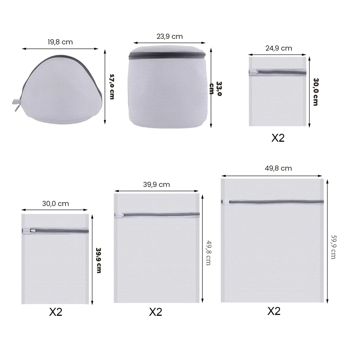 Sacchetti per Lavatrice 10 Pezzi,sacchetti per lavatrice per indumenti, ideali per capi delicati, biancheria intima, calze, reggiseni, cappotti, biancheria da letto