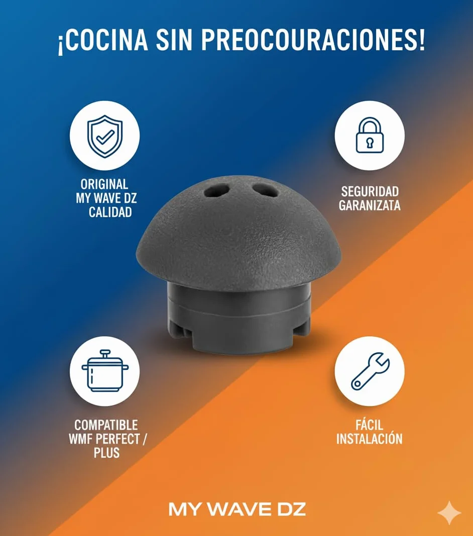 Kit Premium 3 in 1 per Pentola a Pressione – Compatibile WMF Perfect Plus – Guarnizione + Valvola Principale + Valvola Indicatore di Pressione – Tenuta (PACK 2 (NEGRO))