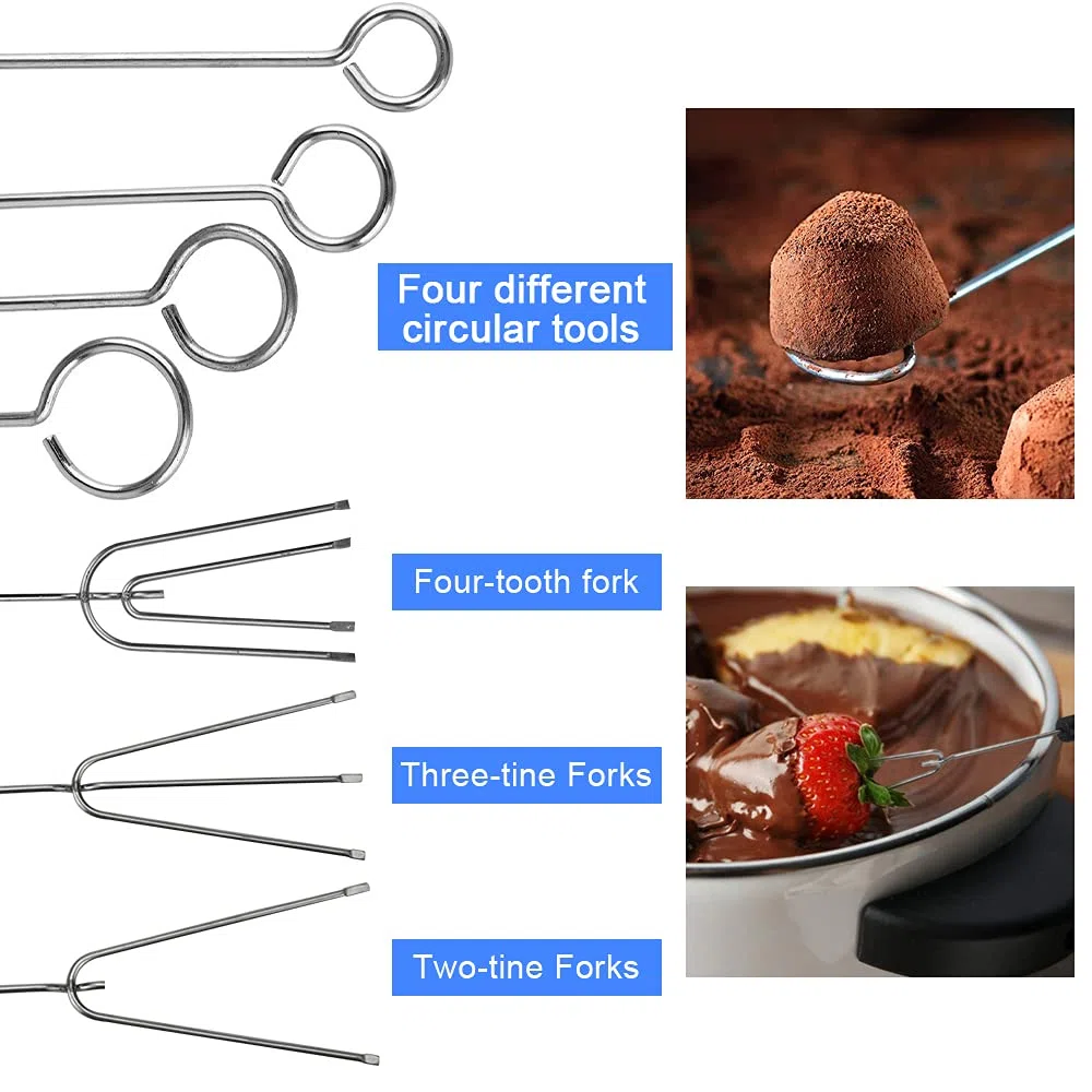 Set di forchette per fonduta, in acciaio inox, con manico lungo, set da 10 forchette per fonduta, forchette per utensili da cucina, per cioccolatini fatti a mano, fonduta, formaggio