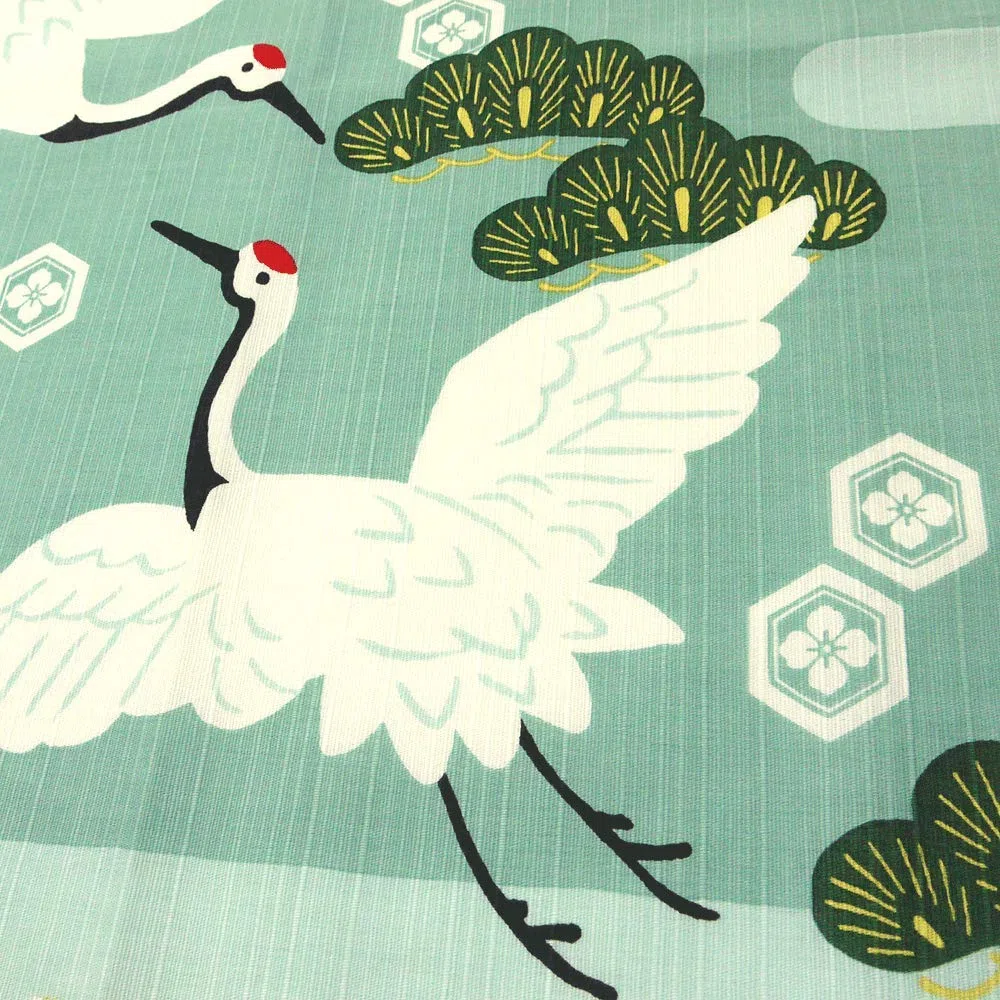 HAMAMONYO Furoshiki Wrap Crane Dance - Cotone - BLANKET - Furoshiki - 50 cm x 50 cm - Blue