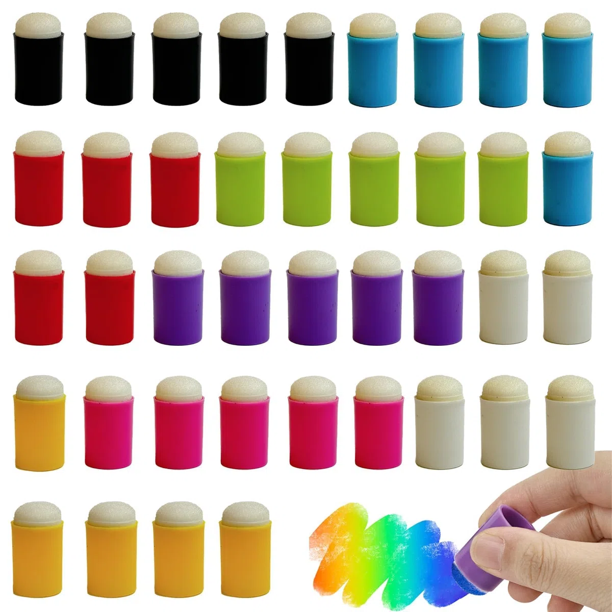 JSTHHTT 40 Pezzi Spugna Dito Daubers, Dita Spugne per Pittura, Spugne per Dita, Spugna per Pittura Artistica, Spugne per Dipingere, per Pittura Artistica, Artigianato, Disegno, Graffiti