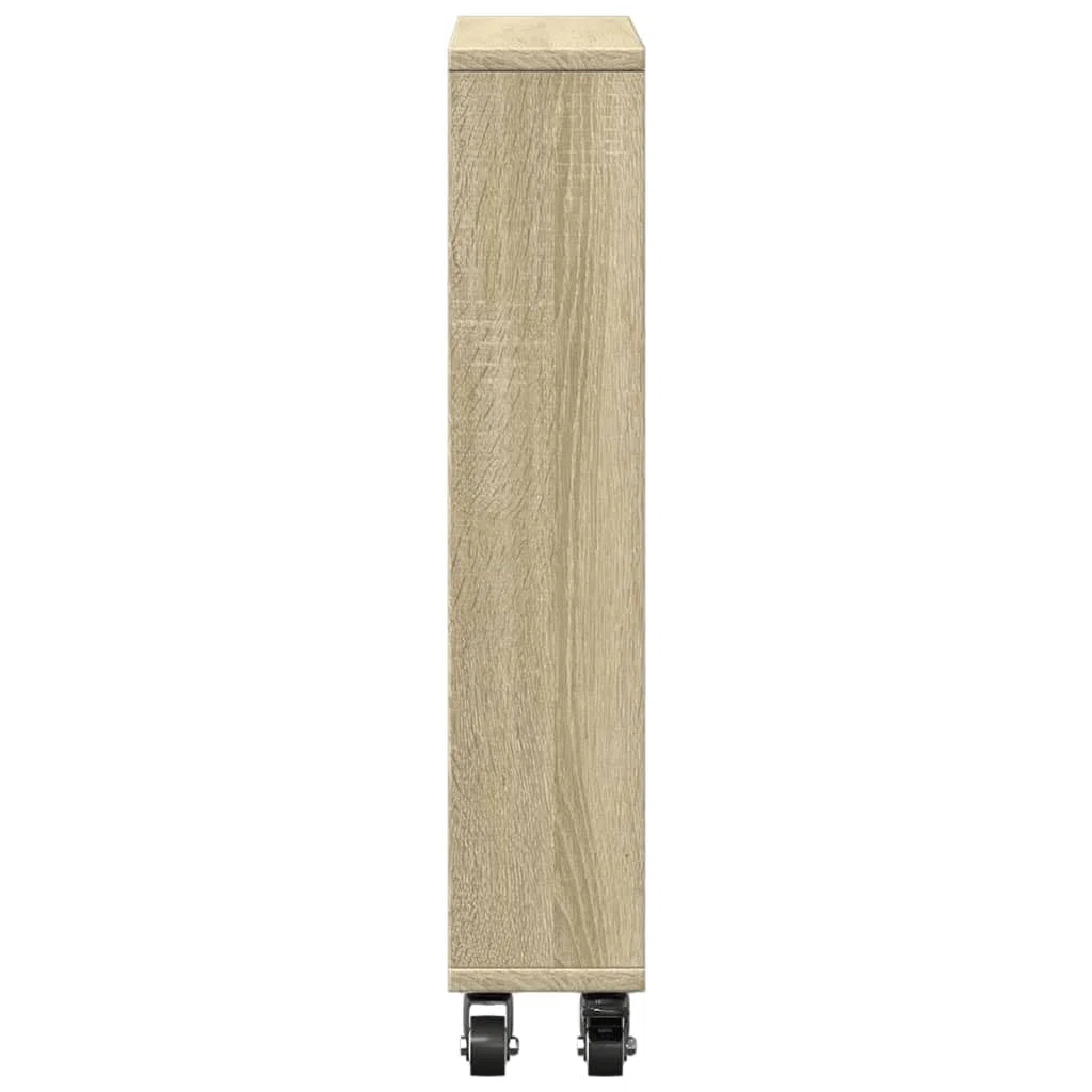 vidaXL Carrello portaoggetti Stretto in Rovere Sonoma 48x13x68 cm in Legno ingegnerizzato