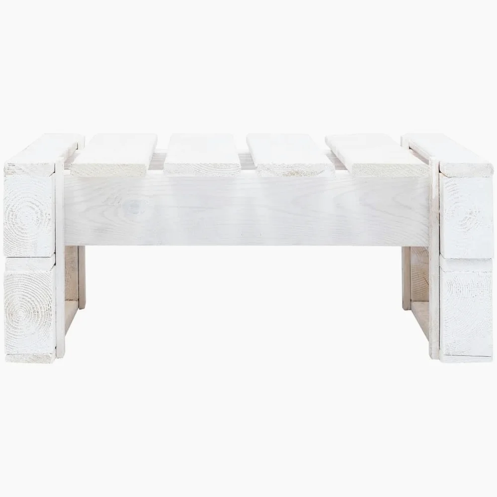 vidaXL Ottomana da Giardino con Pallet Robusto Stile Rustico Sedia Sgabello Esterni Patio Bianca 60x60x25 cm Legno di Pino Impregnato