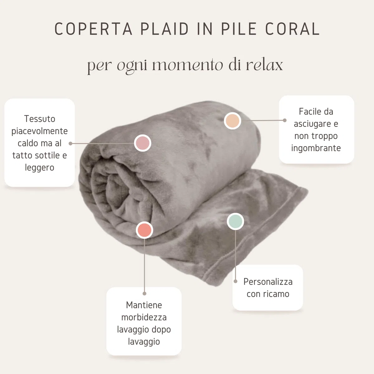 MAYRA Coperta Plaid Personalizzabile in Pile Coral | Singolo, 1 Piazza e Mezza, Matrimoniale | Idea Regalo, Hotel | Personalizzato con Iniziali, Nome, Scritta, Logo | Design Made in Italy (Blu, L)